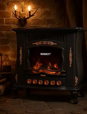 شومینه گازی سیاه طرح چوب